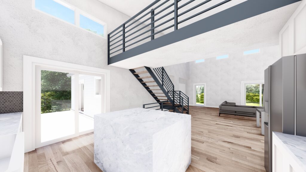 Rendering of the interior of a new construction home built in Fort Collins, Colorado.