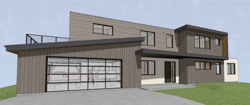 Rendering of custom residential construction by PR Builders, Boulder custom home builders.