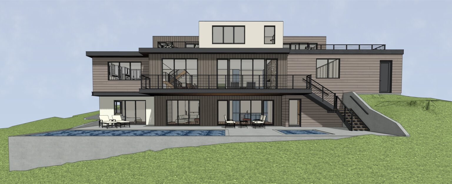 Rendering of custom residential construction by PR Builders, Boulder custom home builders.